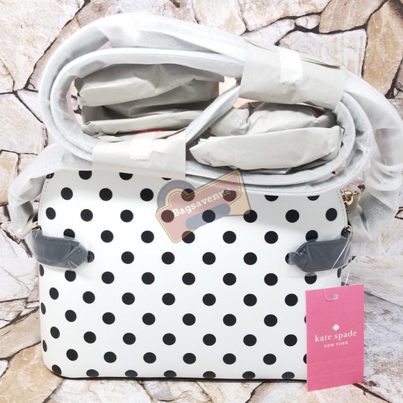 Dome Crossbody Dot Polka White Black Kate Spade - Picture 9 of 10